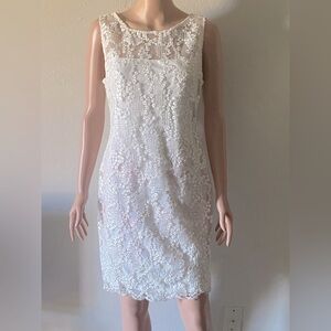 Calvin Klein White Floral Lace Mini Dress
